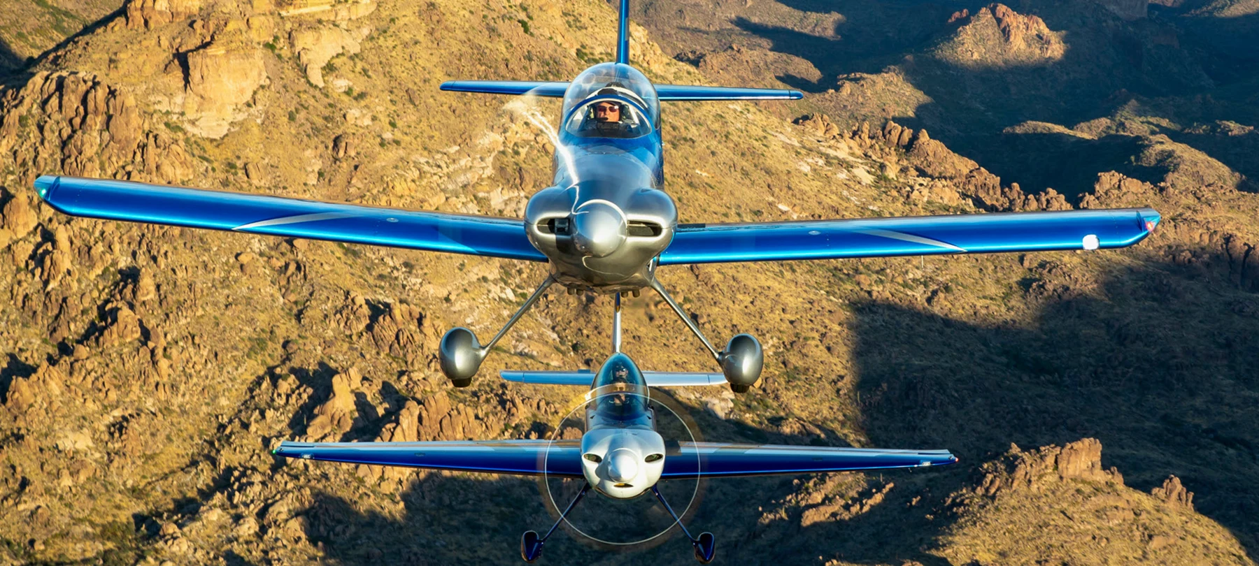 The JoyRide GameBird GB1 in flight above the Arizona desert